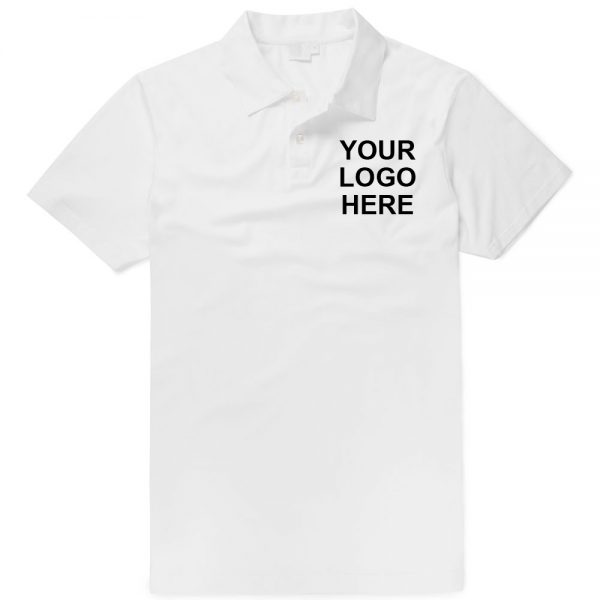 Custom made white polo t-shirt