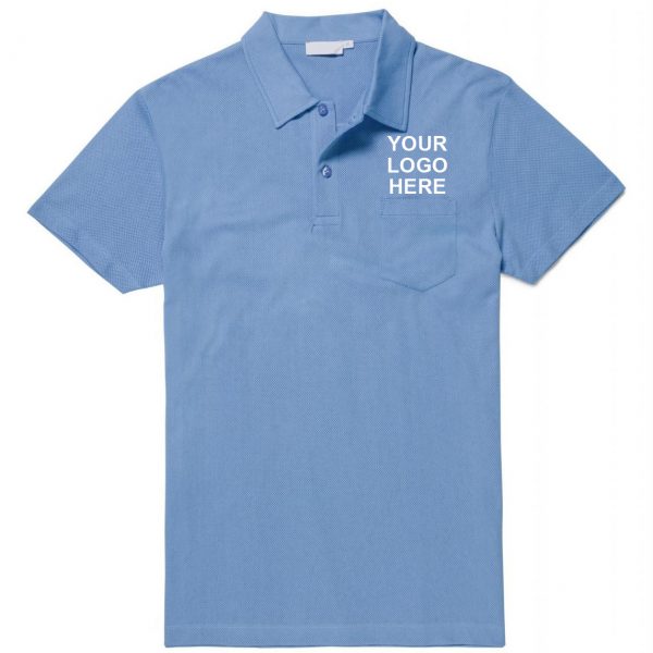 Light blue color custom made polo t-shirt
