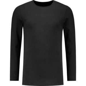Black Long Sleeve Round Neck T-Shirt Wholesale